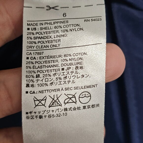 Banana Republic Navy Blue Bone Jacquard Sleeveless Sheath Dress Retro 6 - Picture 11 of 12